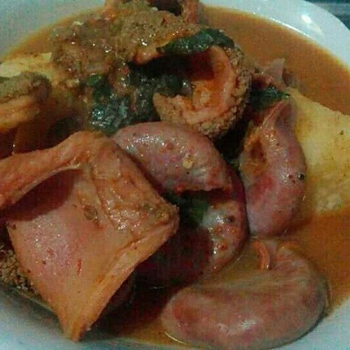 Assorted Meat in Yam Pepper Soup